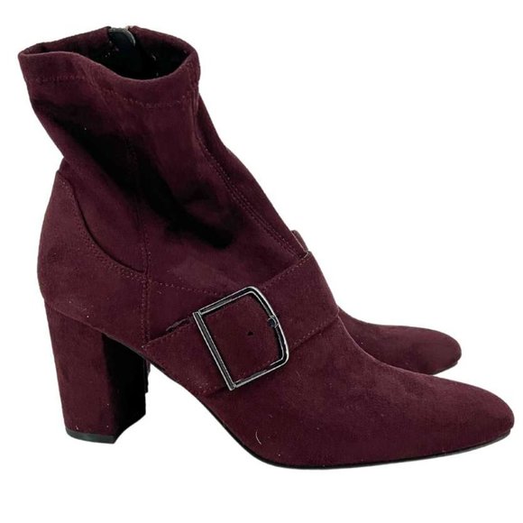 Franco Sarto | Women's Eugenia Heeled Boots | Burgundy | Size 8 - Picture 3 of 9
